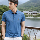 [LEVE 5 PAGUE 3] Polo Masculina Aurion em Seda Gelo e Elastano Premium (Visual de Quem Lidera)