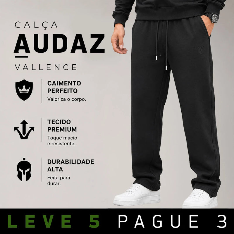 [LEVE 5 PAGUE 3] Calça Masculina Audaz em Tecido Moletom e Elastano (Estilo de Presença para o Inverno!)