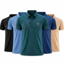 [LEVE 5 PAGUE 3] Polo Masculina Aurion em Seda Gelo e Elastano Premium (Visual de Quem Lidera)